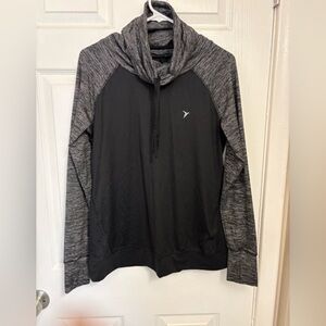 Old Navy Active Black & Heather Gray Striped Pullover Hoodie